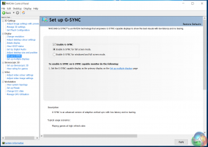 G Sync screenshot