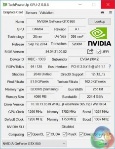 GPU-Z EVGA GTX