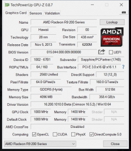 R9 290 GPU Z