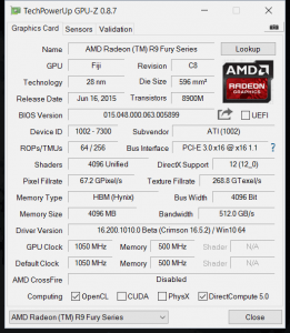 R9 Furyx GPU Z