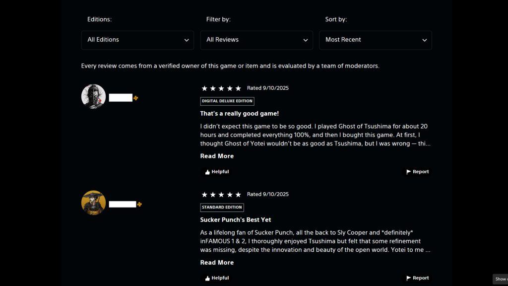 PlayStation Store Reviews